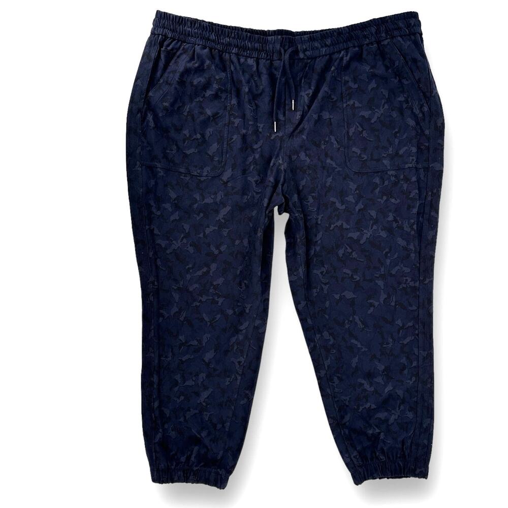 Athleta Farallon Stratum Camo Print Jogger Pants Womens Size 26 Blue Black